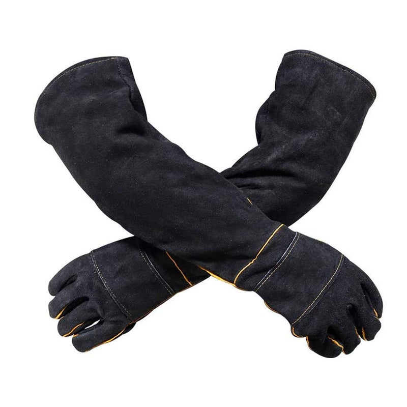 YBB Animal Handling Anti-bite/Scratch Gloves for Dog Cat Bird Parrot Pet (Black) - Image 1